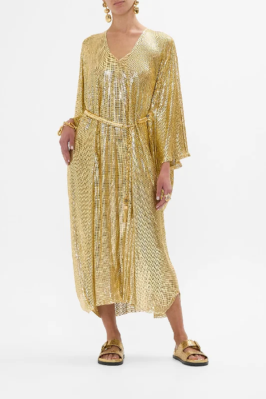 GILDED MESH T-SHAPED LONG KAFTAN VALLEY OF THE KINGS