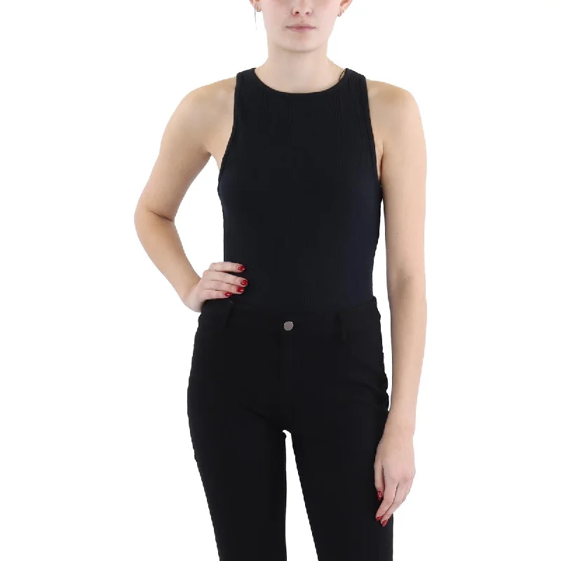 Womens Ribbed Halter Bodysuit