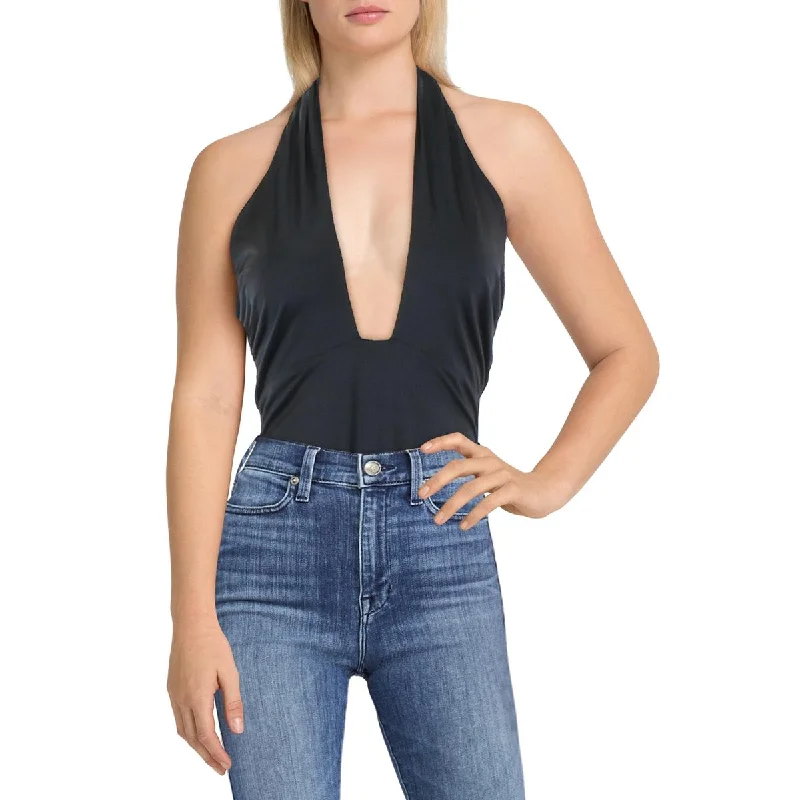 Le Lis Womens Halter Rouched Bodysuit