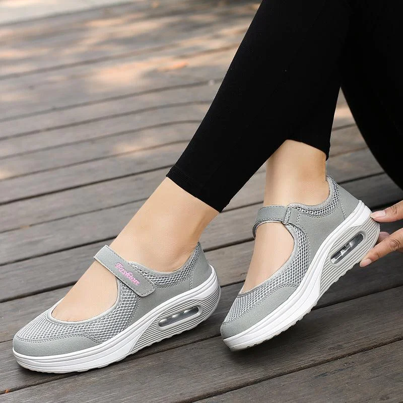 Women's Thick Bottom Mesh Breathable Soft Sole Rocking Shoes