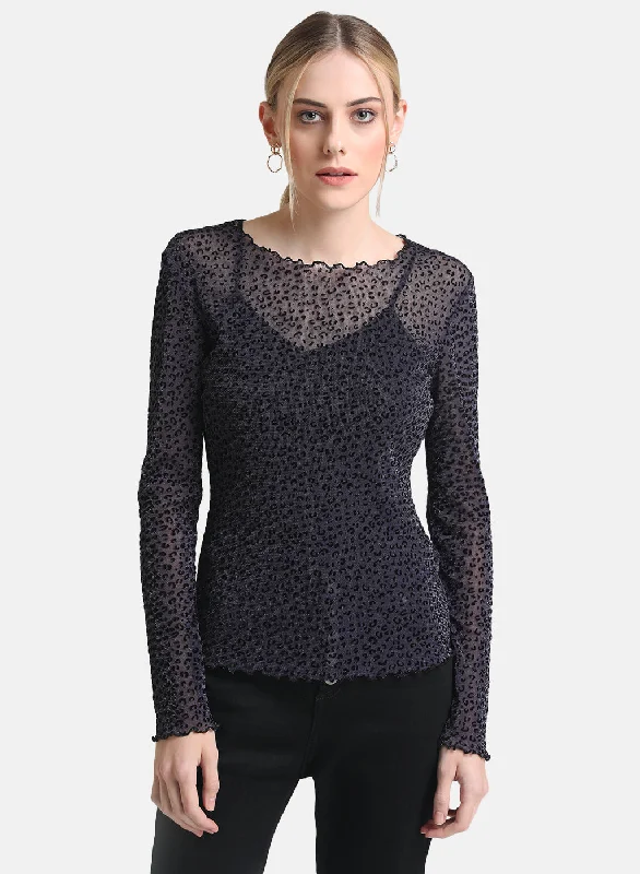 Flock Mesh Full Sleeve Top