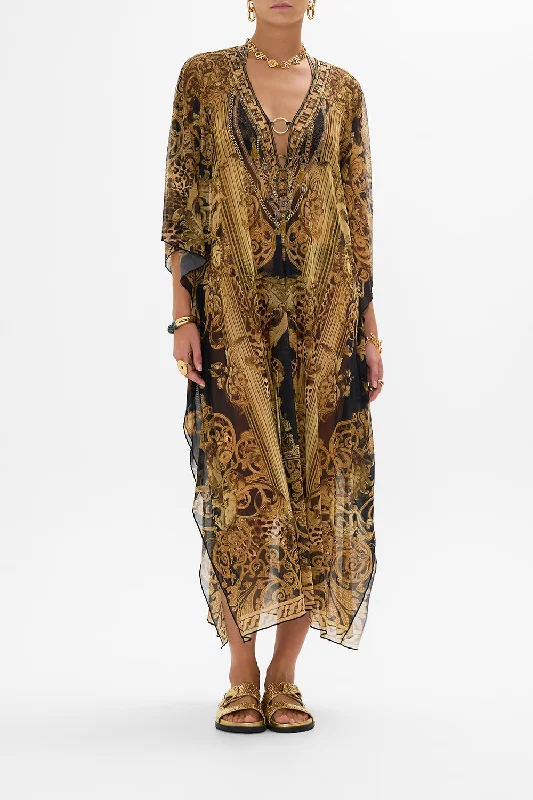 STRETCH MESH KAFTAN WITH TRIM ERA OF EMPIRES