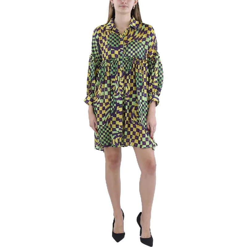 Womens Sheer Geometric Tunic Top