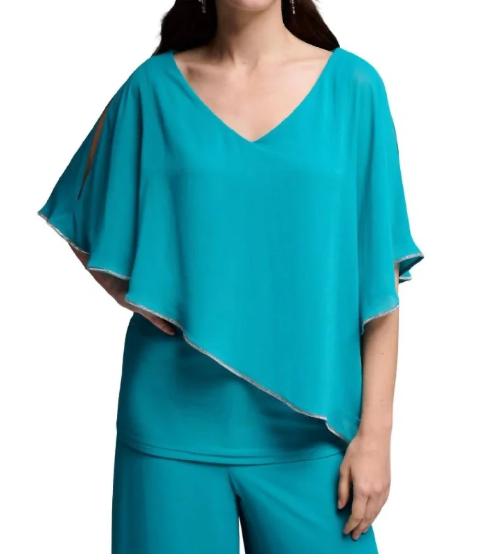 Cut Out Tunic Top In Ocean Blue