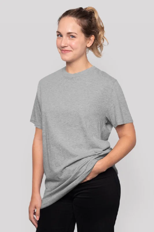 Grey Melange Oversized T-shirt for women