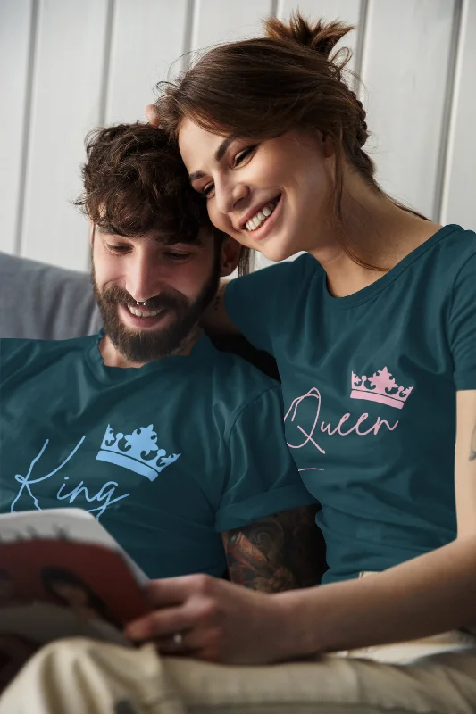 King & Queen Crown Couple T Shirt