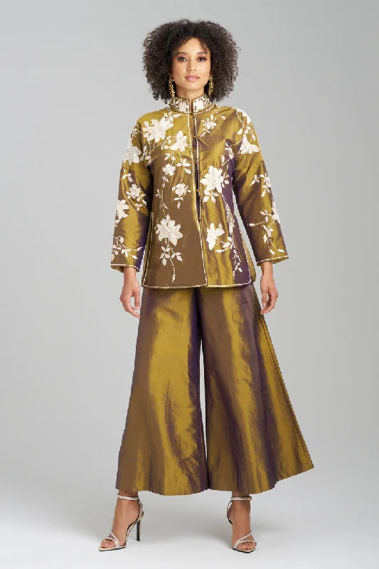 Couture Silk Dupioni Embroidered Mandarin Tunic