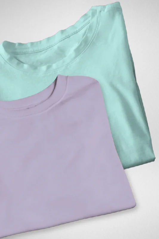 Lavender and Mint Oversized T-Shirts Combo for Women