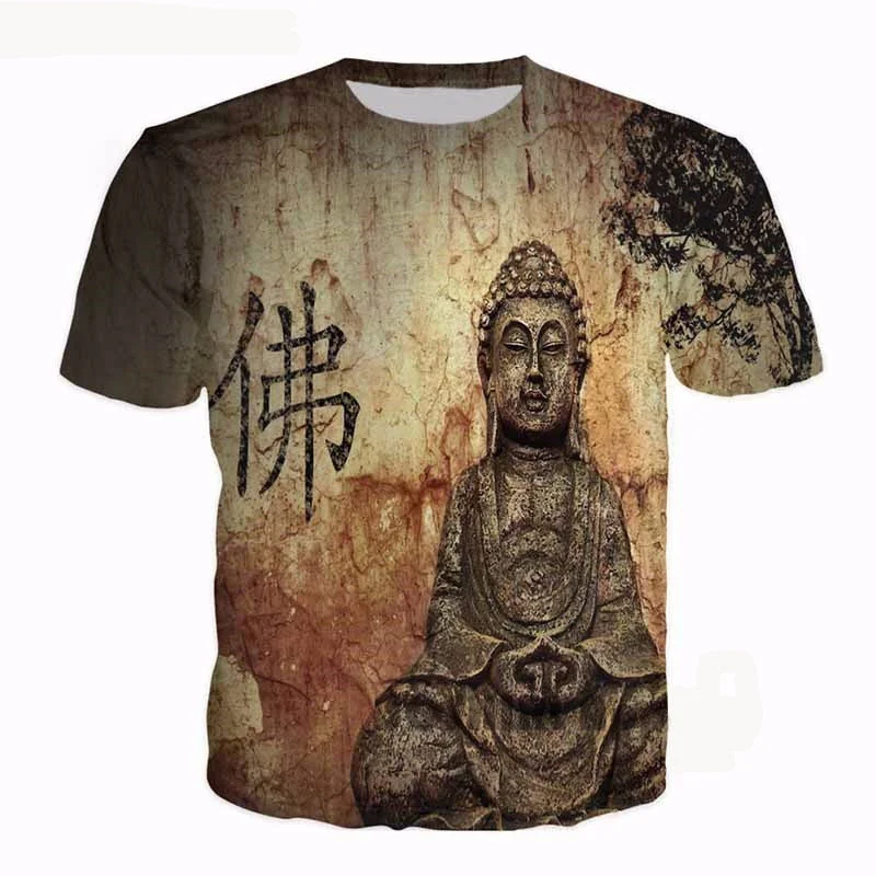 Buddha Full Print Man Casual T Shirts