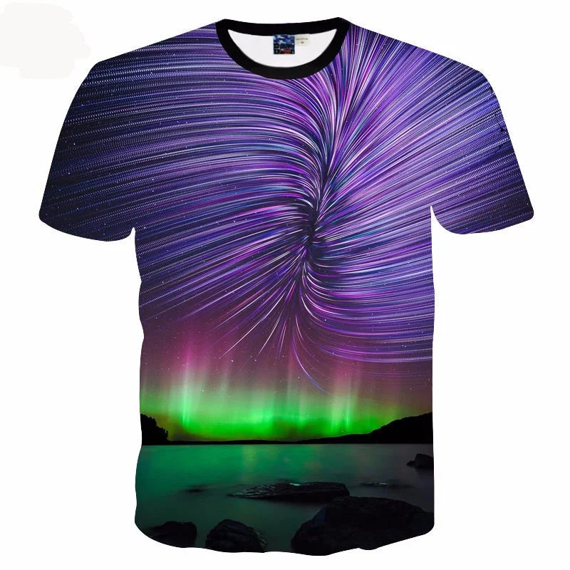 Aurora Colourful Light Summer 3D T-shirt for Men/Women