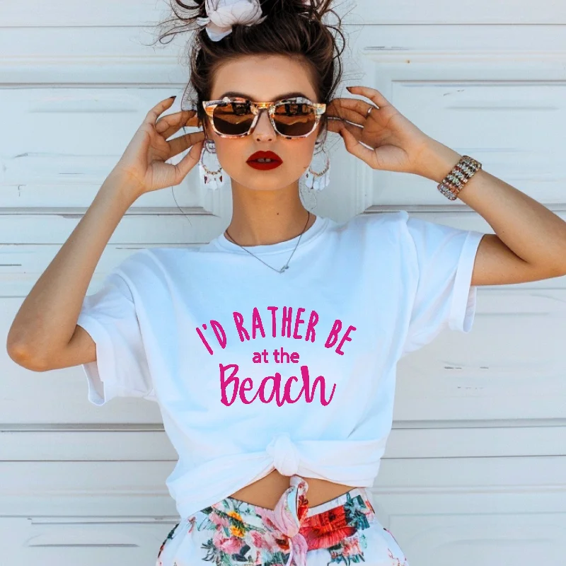 I'd Rather Be At The Beach Shirt, Beach Life TShirt, Beach Coverup T-Shirt, Cute Summer Shirt, Beach Vacation Tee