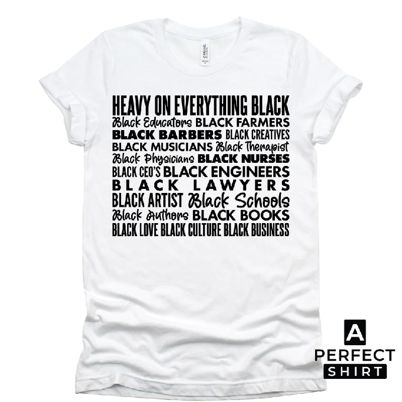 Heavy On Everything Black Unisex Short Sleeve T-Shirt