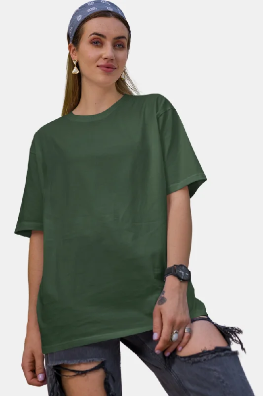 Bottle Green Oversized T-shirt for women