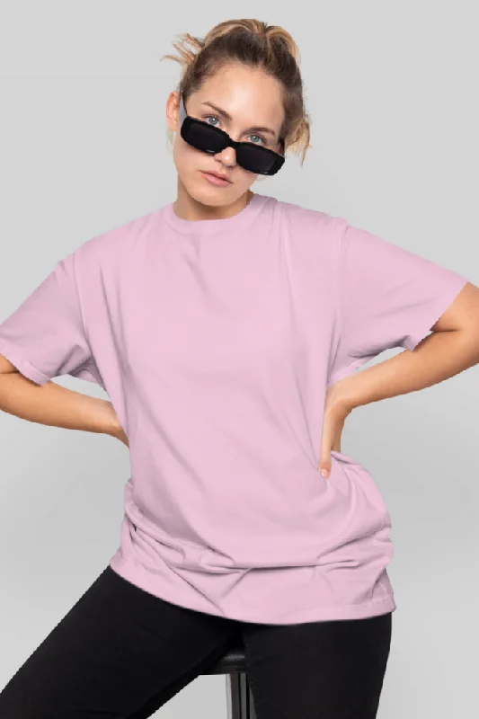 Light Baby Pink Lightweight Oversized T-shirt for women