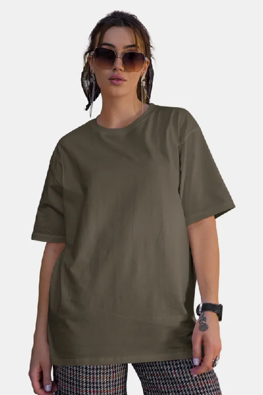 Olive Green Oversized T-shirt for women