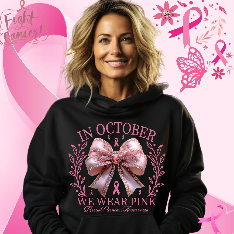 Women's T Shirt -  In October We Wear Pink   - 6-17