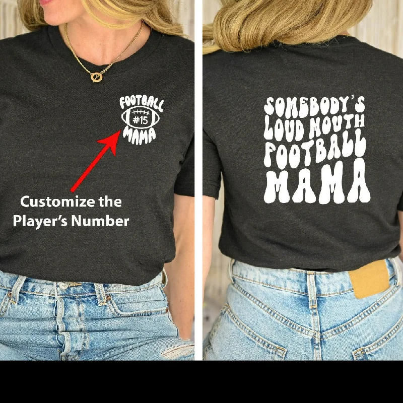 Football Mom Shirt, Somebody's Loud Mouth Football Mama TShirt, Funny Football Mom Graphic Tee