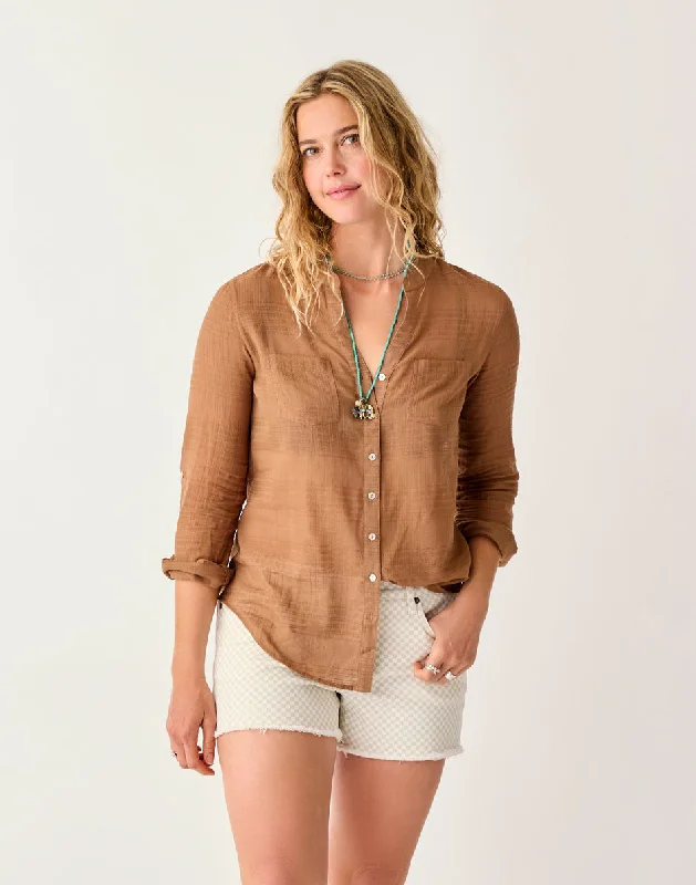 Dylan Textured Tunic: Rum