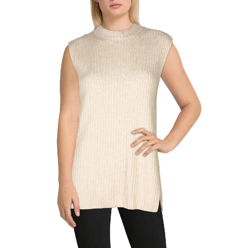 Womens Wool Blend Ribbed Tunic Top