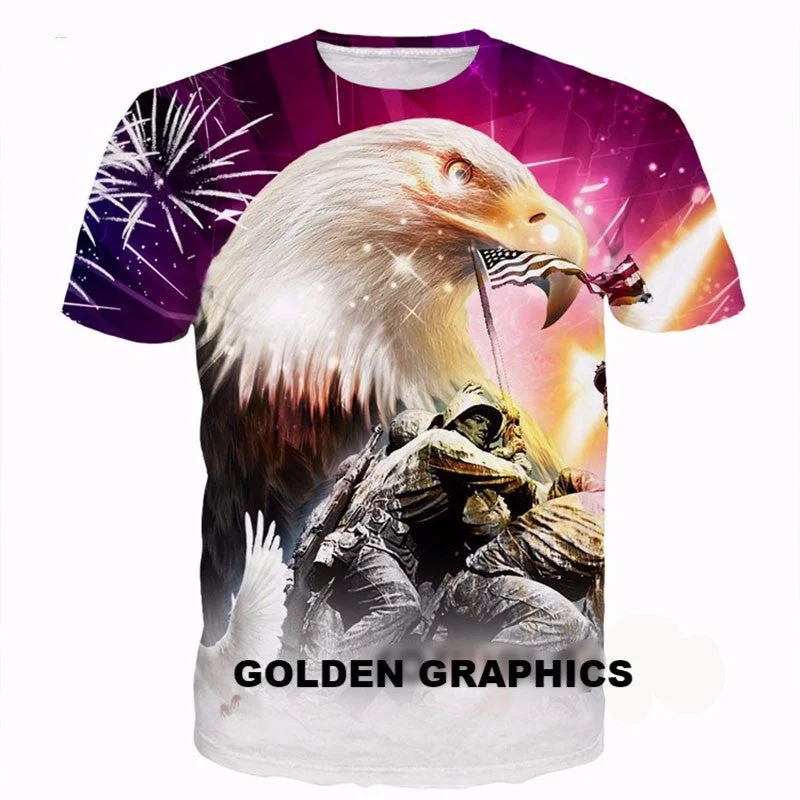 Eagle Warrior 3D Full Over Print Men's Casual T Shirt