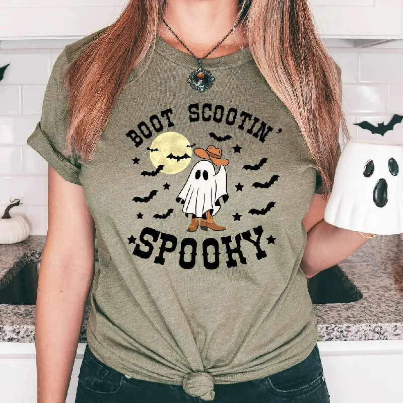 Boot Scootin Spooky Shirt, Halloween TShirt, Cowboy Ghost Graphic Tee, Western Halloween Shirt