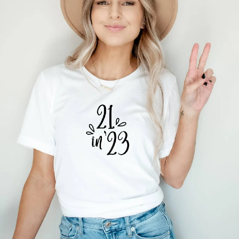 21 in 23 Birthday Shirt, 21st Birthday TShirt, Finally 21 Graphic Tee, 21st Birthday Party Shirt