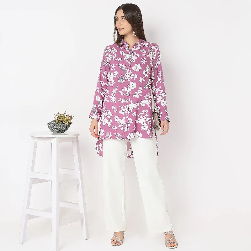 Regular Fit Printed A-Line Tunic