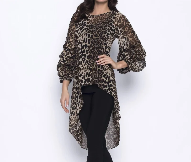 Animal Print Tunic In Black