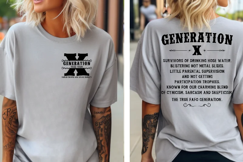 Women's V Neck Shirt -Generation X  10-28