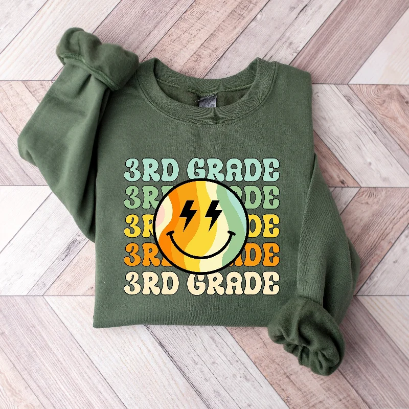 Retro School Grade Sweatshirt, Back to School Teacher Crewneck, First Day of School Shirt, Teacher Gift