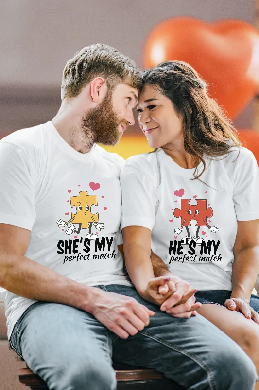 Perfect match couple t shirt