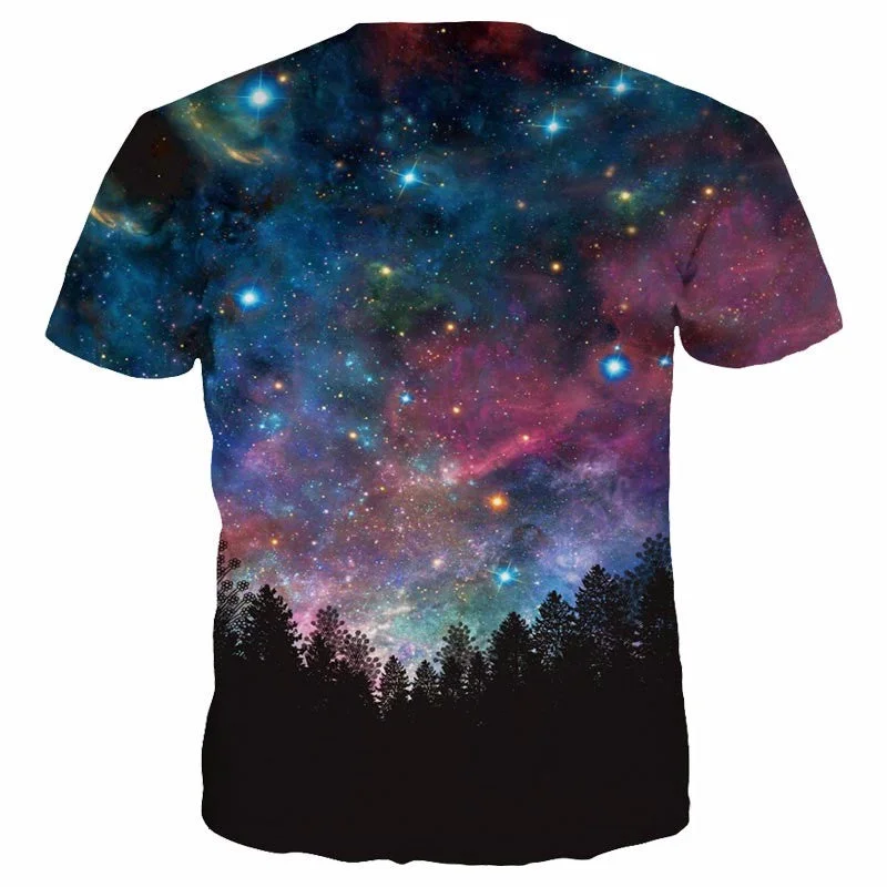 Space Galaxy 3D Print Stars Night T-shirt for Men/Women