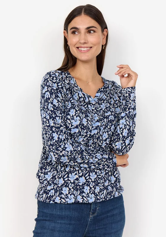 Soyaconcept Felicity Floral Tunic Top, Blue Multi