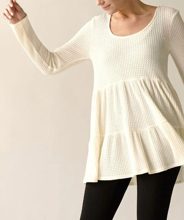 Organic Bamboo Waffle Knit Babydoll Tunic