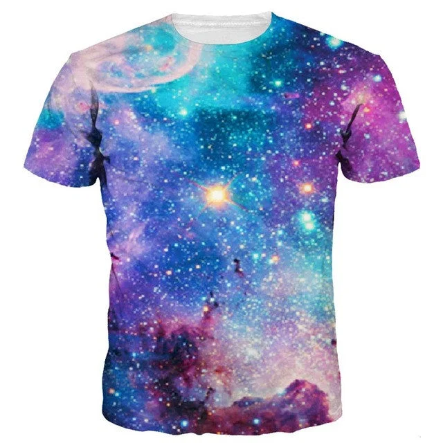 Space Galaxy Digital Printed 3D Summer T-shirt for Men/Women