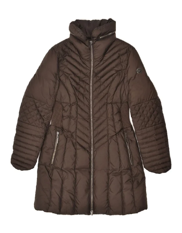 ARMANI JEANS Womens Padded Coat US 6 Medium Brown Polyester