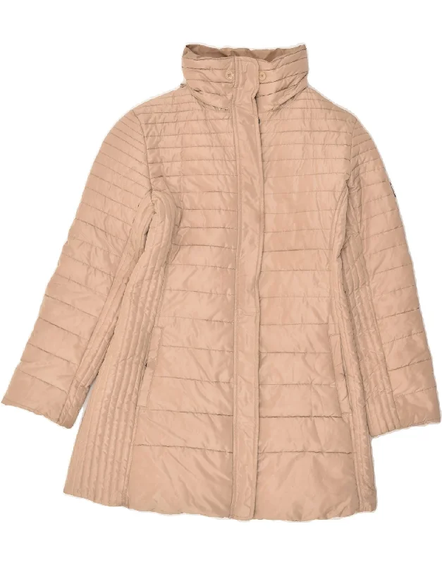 ARMANI Womens Padded Coat US 10 Large Beige Polyester