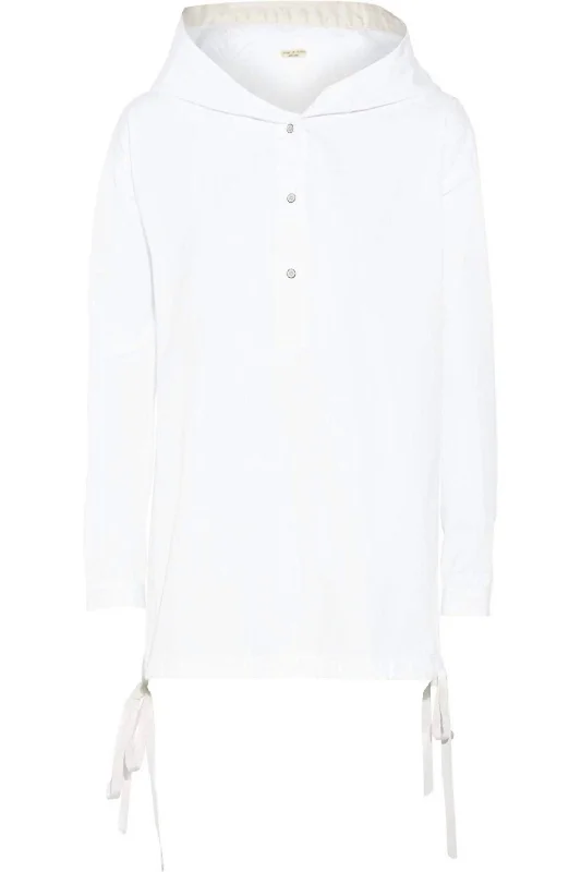 Ayon Cotton Shirt Lightweight Jacket In White