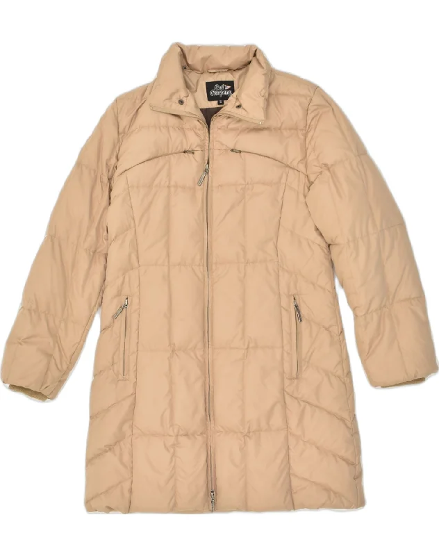 BEST COMPANY Womens Padded Coat UK 10 Small Beige Polyester