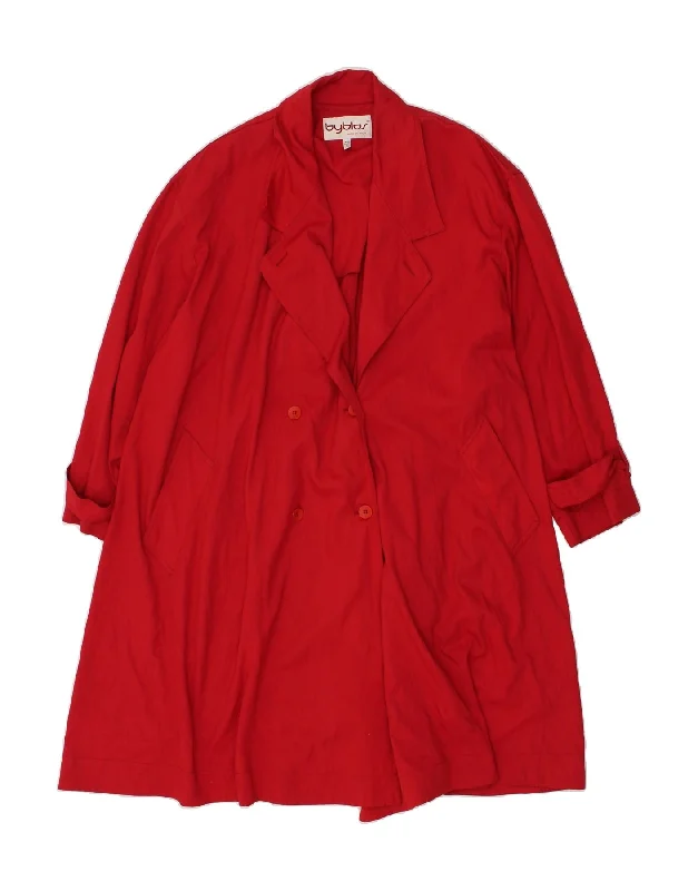 BYBLOS Womens Double Breasted Coat IT 42 Medium Red