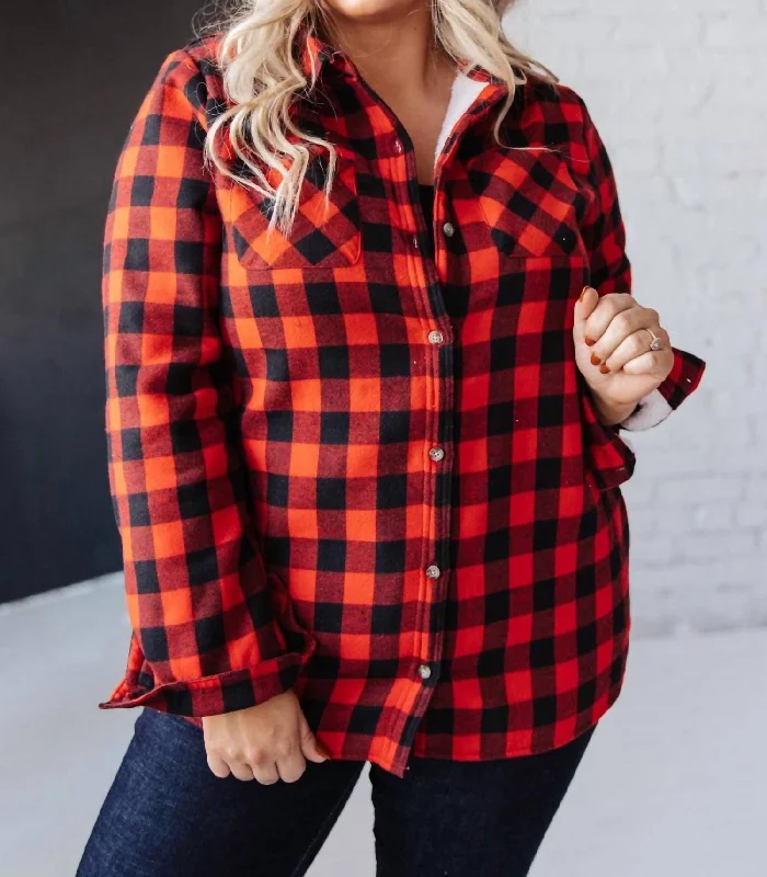 Campfire Buffalo Plaid Jacket In Black/red