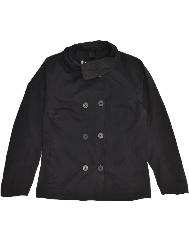 COLUMBIA Womens Pea Coat UK 12 Medium Black Polyester