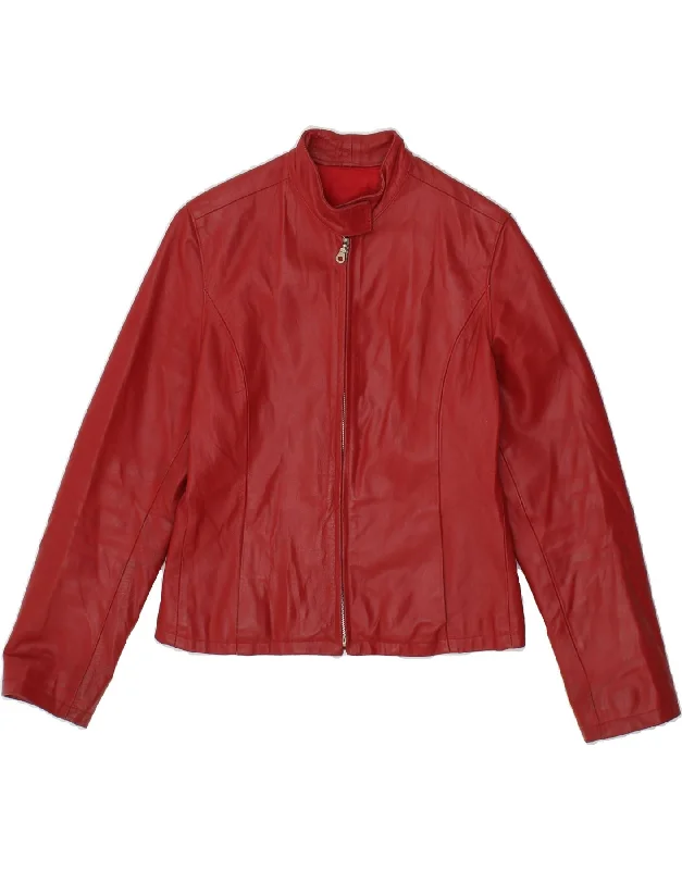 CONBIPEL Womens Leather Jacket IT 42 Medium Red Leather