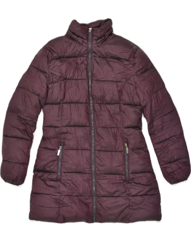 ELLESSE Womens Padded Coat UK 14 Large Purple Polyester