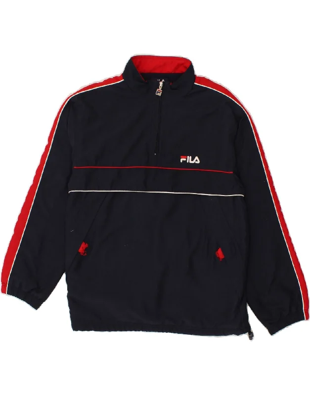 FILA Womens Anorak Jacket UK 18 XL Navy Blue Colourblock Polyester