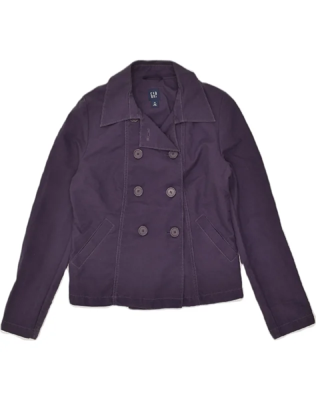 GAP Womens Pea Coat UK 12 Medium Purple Cotton