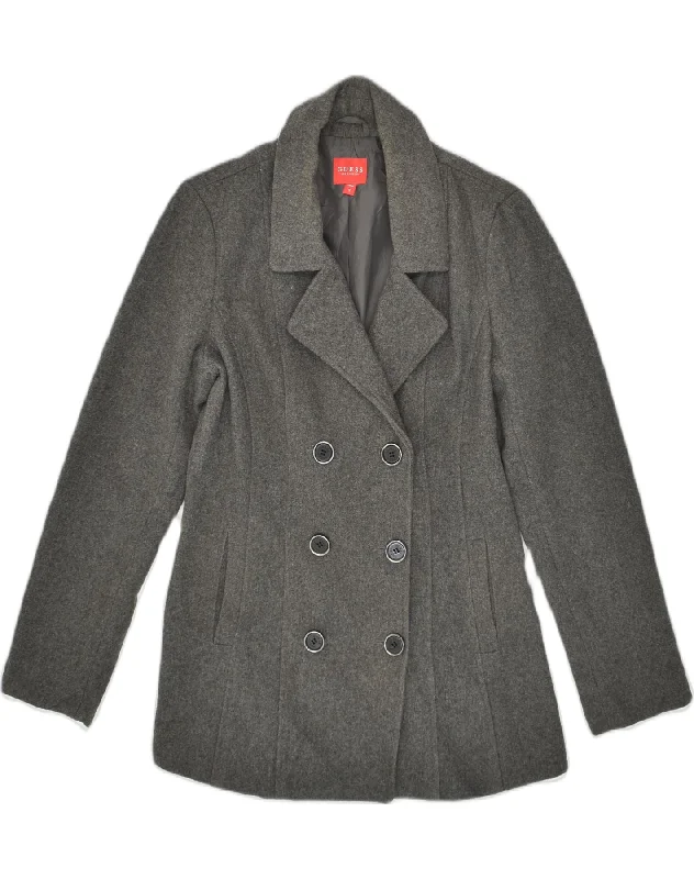 GUESS Womens Pea Coat UK 10 Small Grey Wool