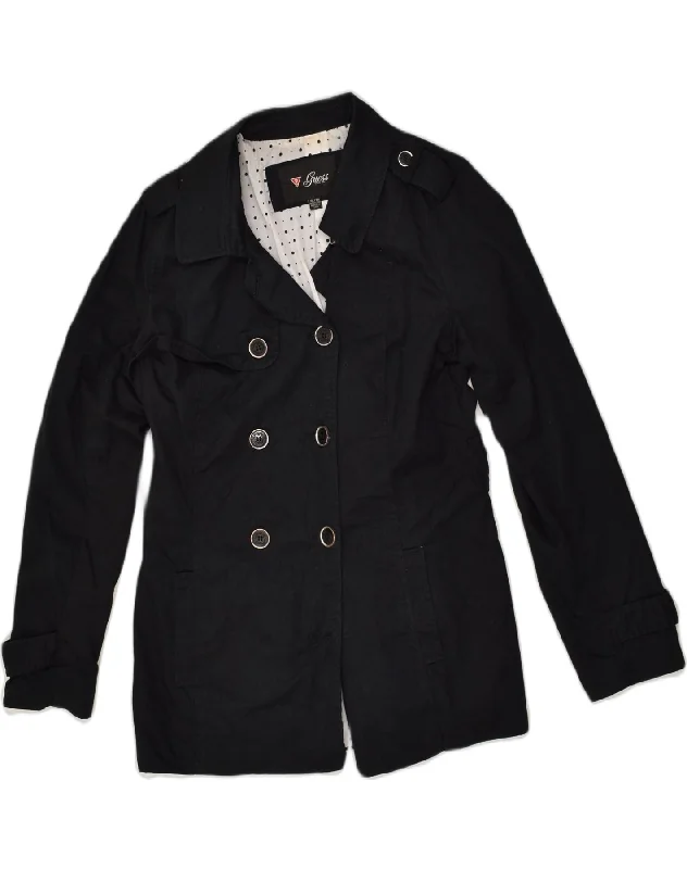 GUESS Womens Pea Coat UK 18 XL Black Cotton