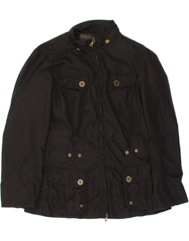 I BLUES Womens Utility Jacket UK 14 Large  Black Polyamide