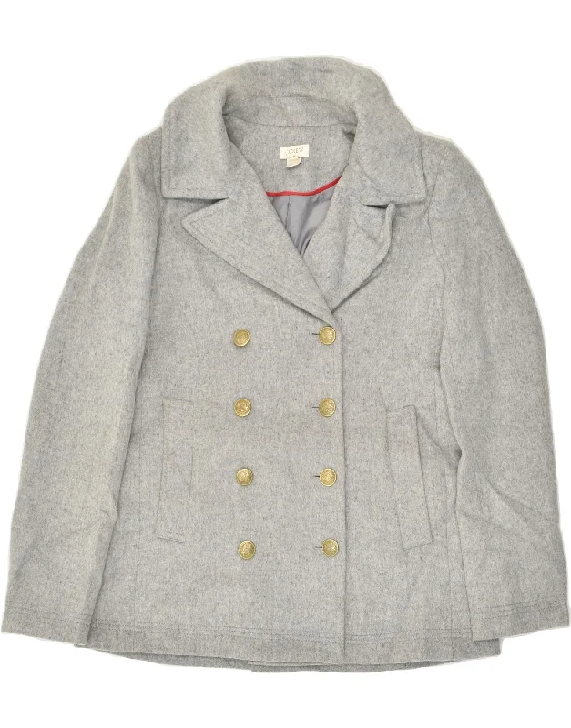 J. CREW Womens Pea Coat US 8 Medium Grey Wool